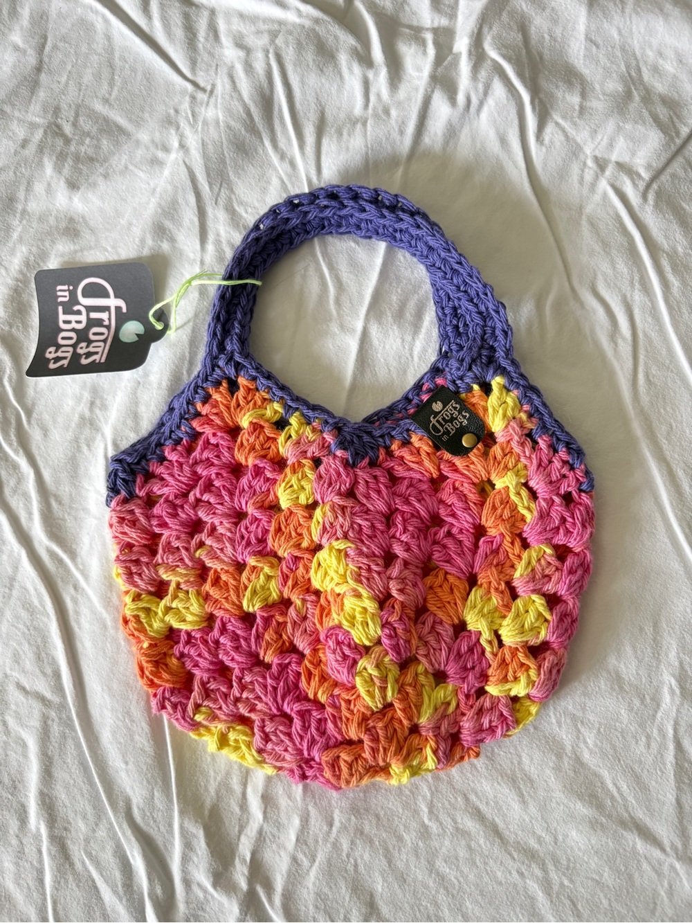 Cutest Crocheted Granny Square Mini Tote